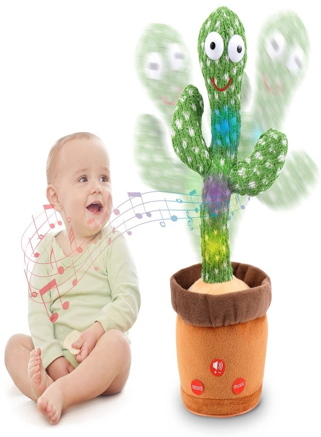 labato Dancing Cactus Talking Cactus Toy, Singing Cactus Mimicking Toy for Baby Boy, Electronic Plush Toy Repeating What You Say, Glowing Cactus Recording Toy for Stress Relief /Interacting with Kids - Image 1